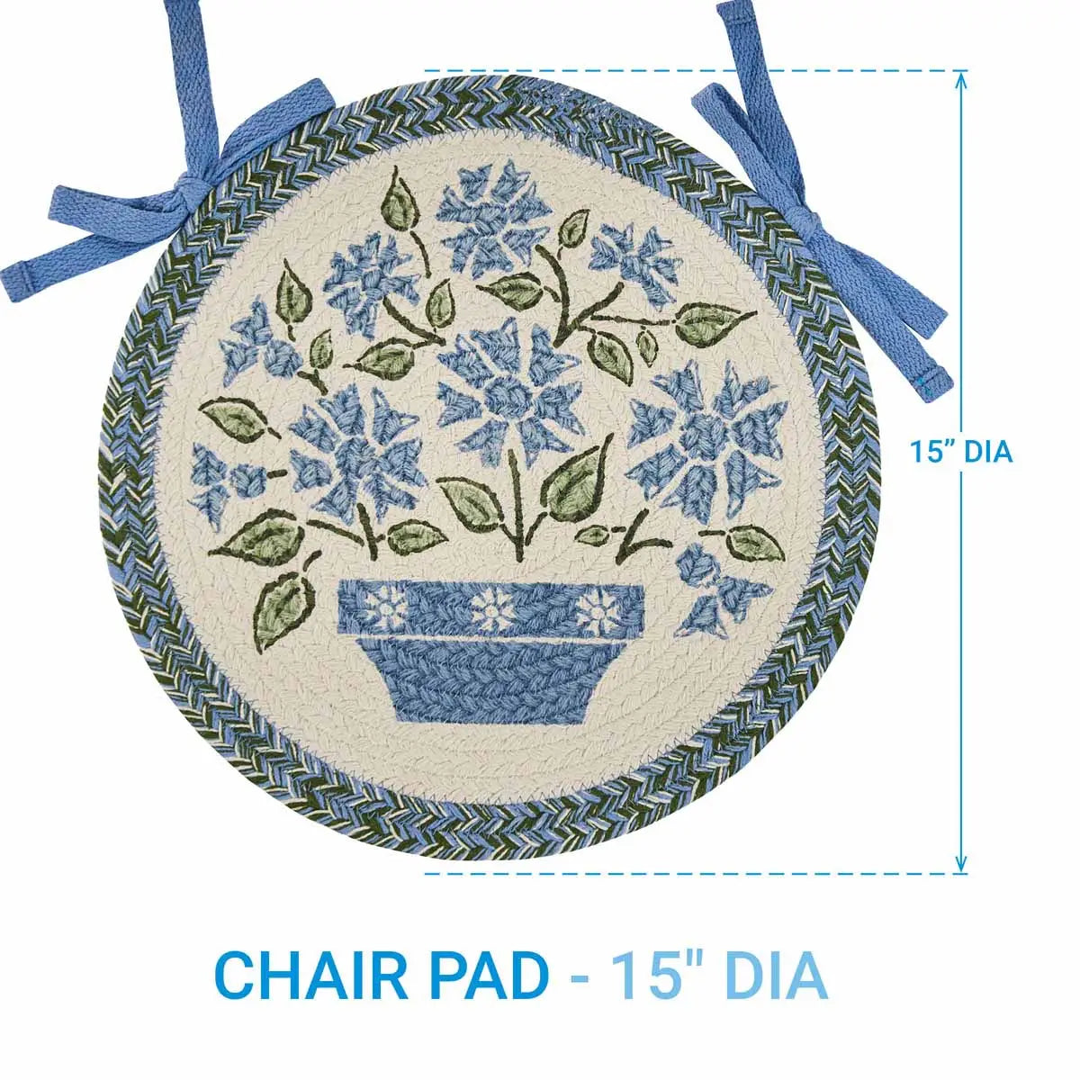 Emmaline Print Braided Chair Pad