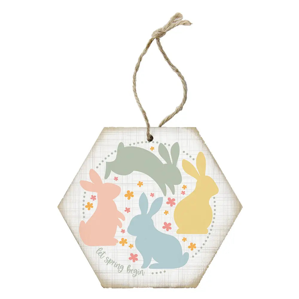 Spring Begin Bunnies Ornament