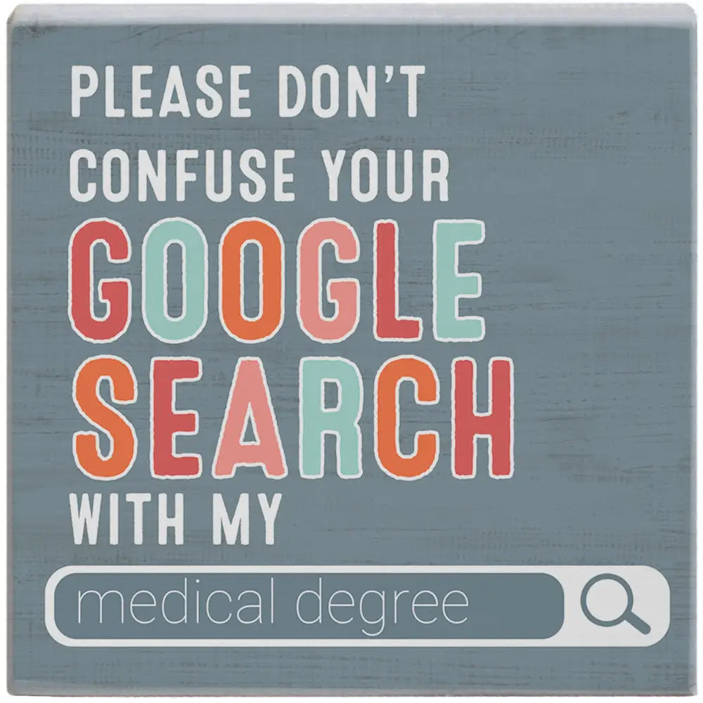 Google Search wood block sign