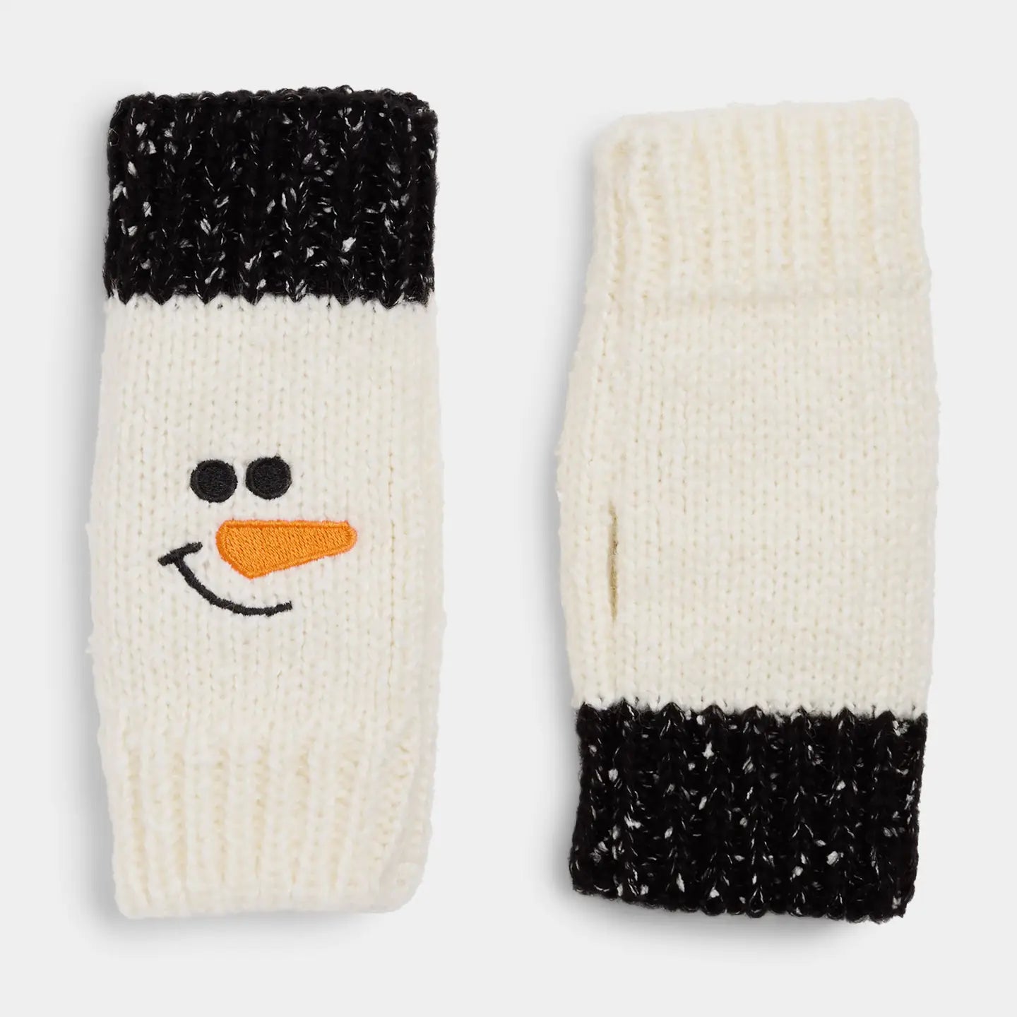 Snowman Knit Fingerless Gloves