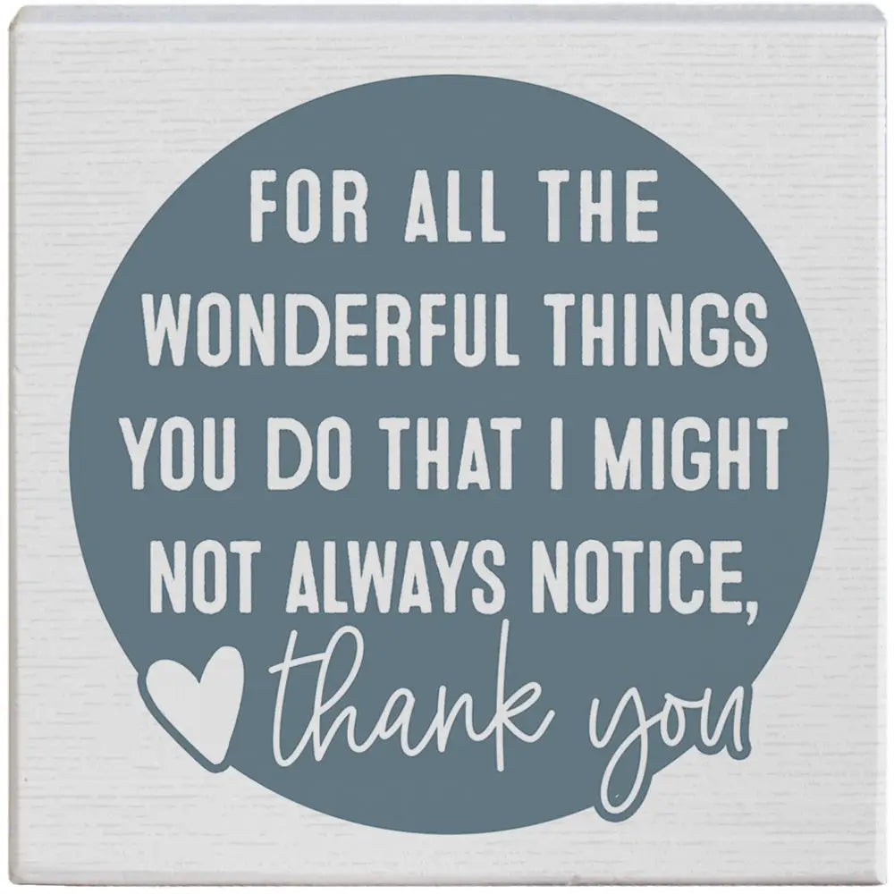 Thank You Wood Block Sign