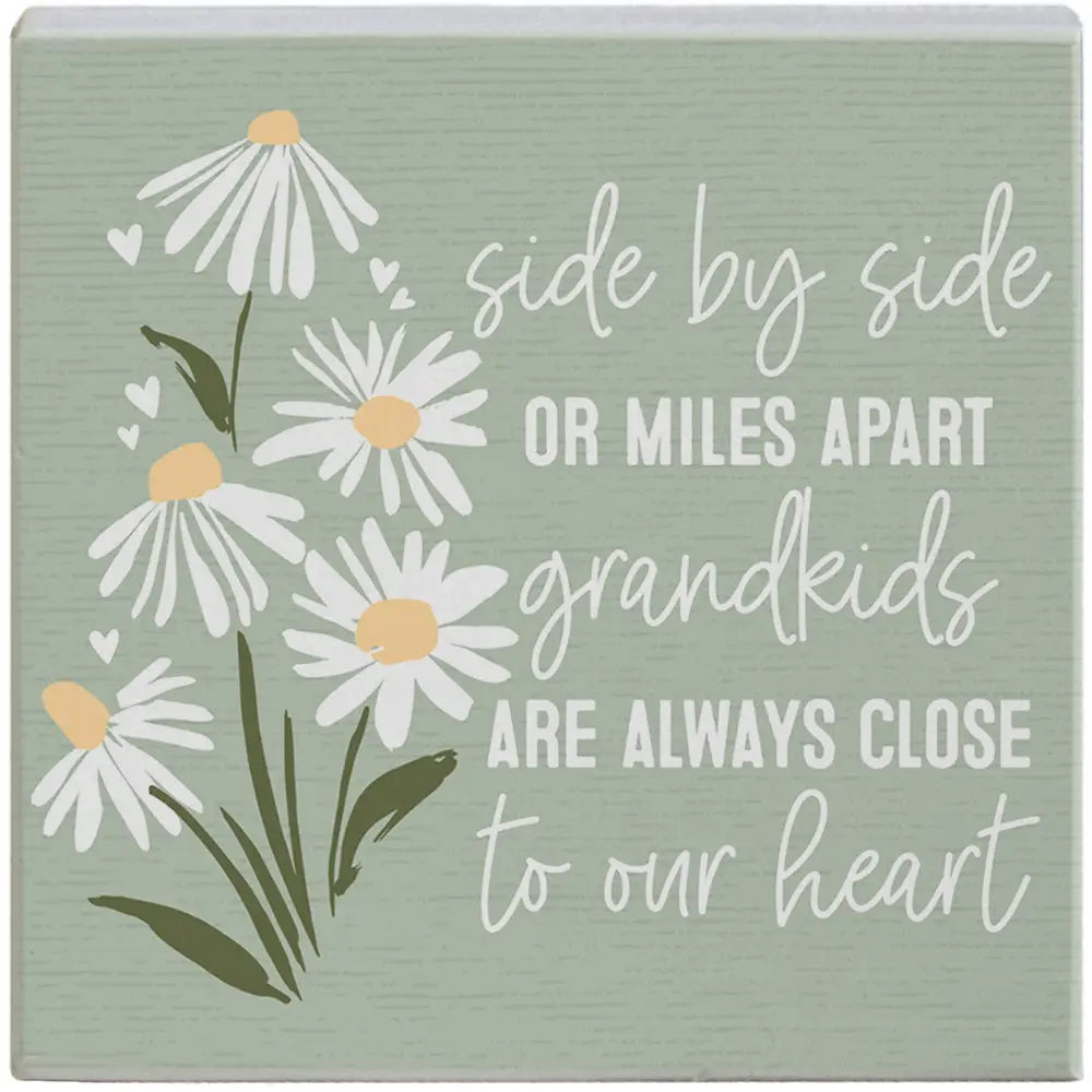 Side by side Grandkids wood block sign