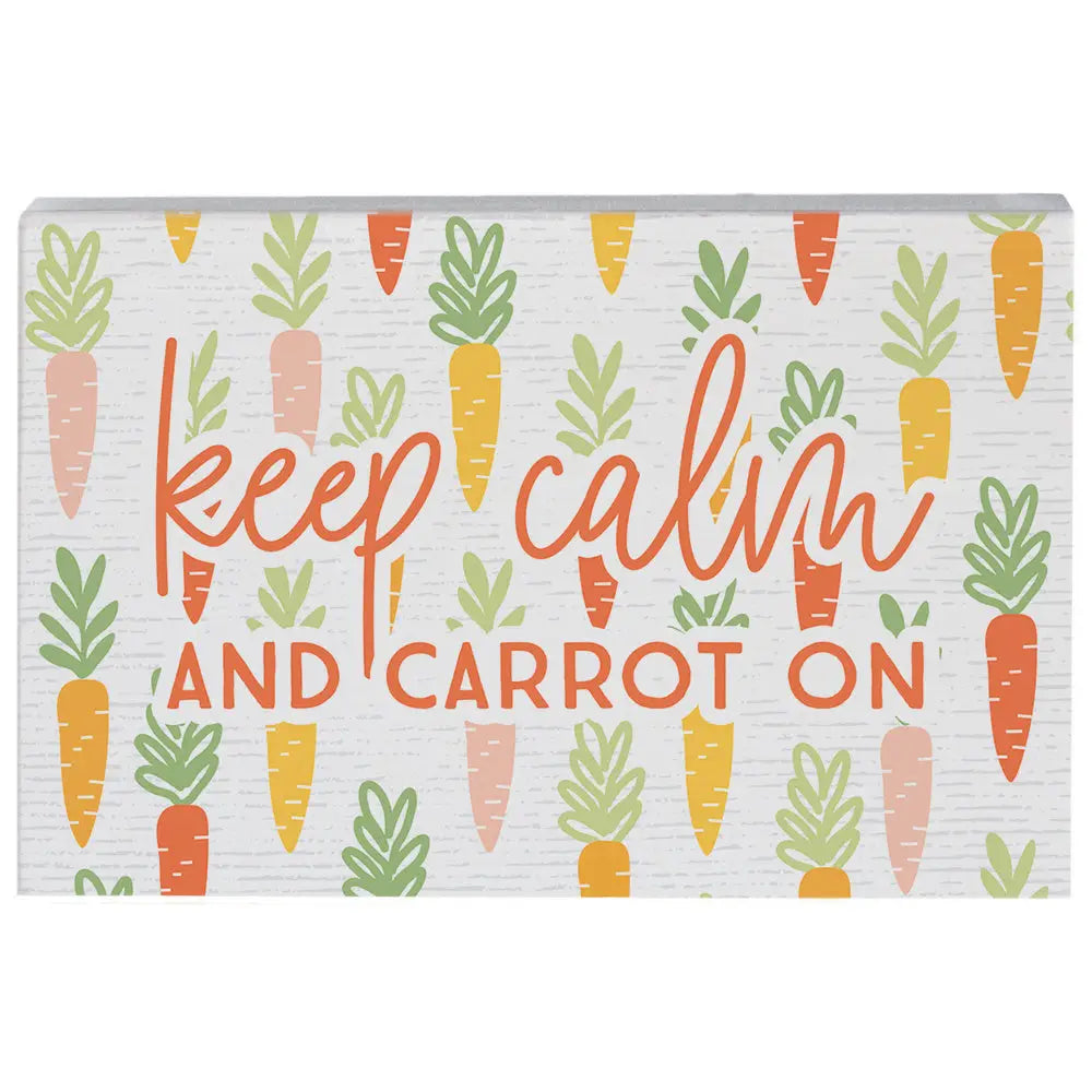 Carrot On Wood Block Sign