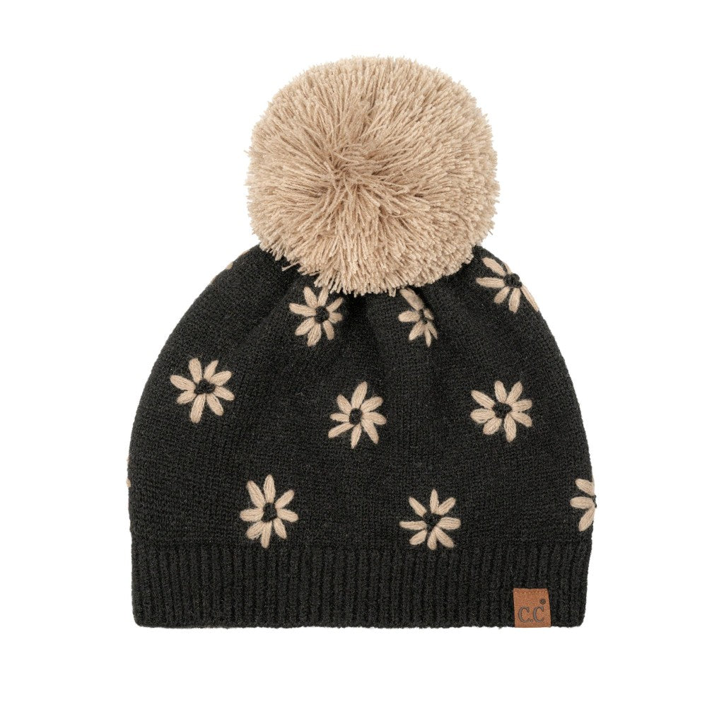 C.C Daisy Knit Pom Beanie - 4 Styles
