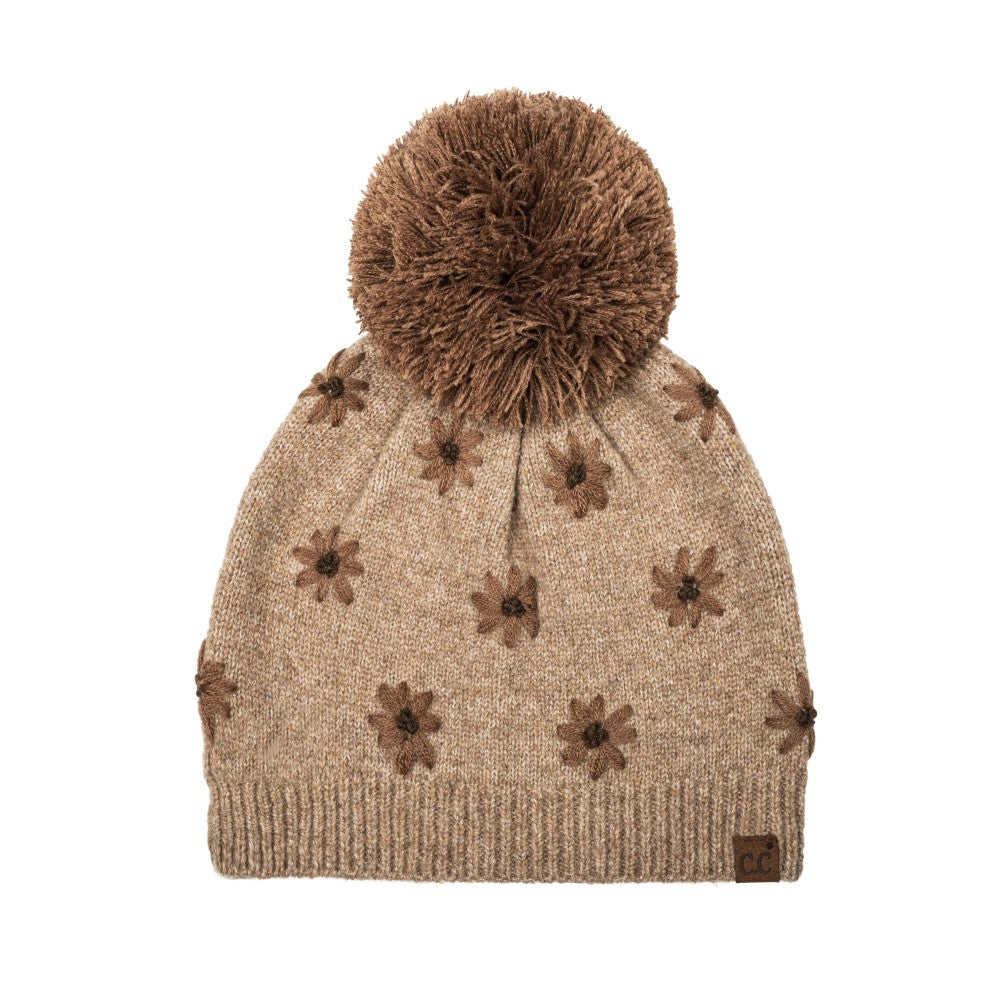C.C Daisy Knit Pom Beanie - 4 Styles