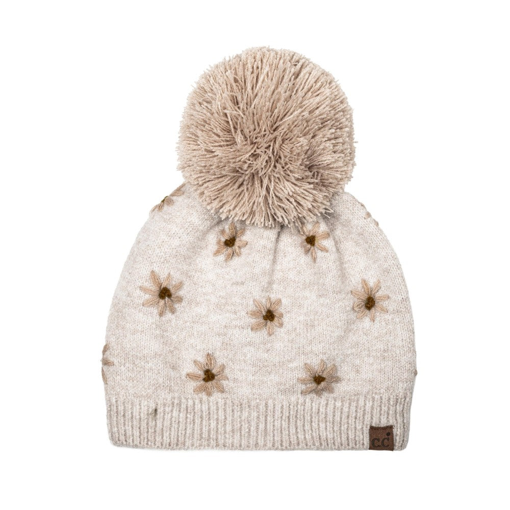 C.C Daisy Knit Pom Beanie - 4 Styles