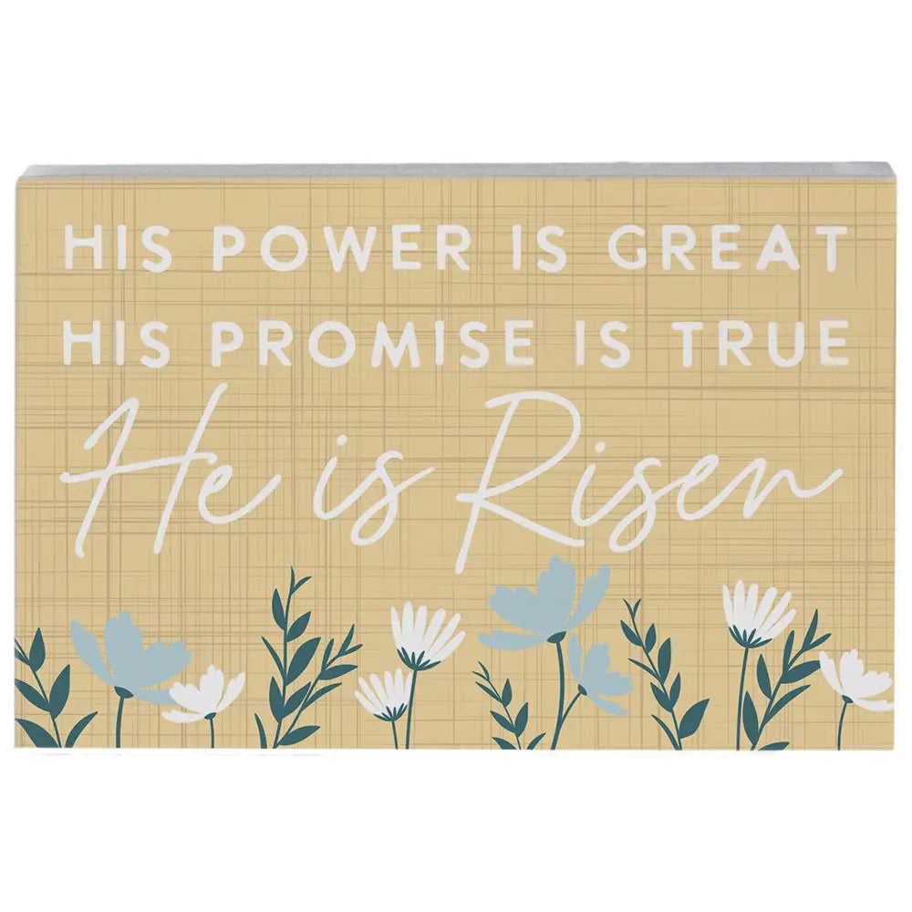 He is risen wood block sign