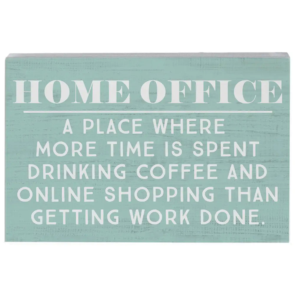 Home Office Wood Block Sign