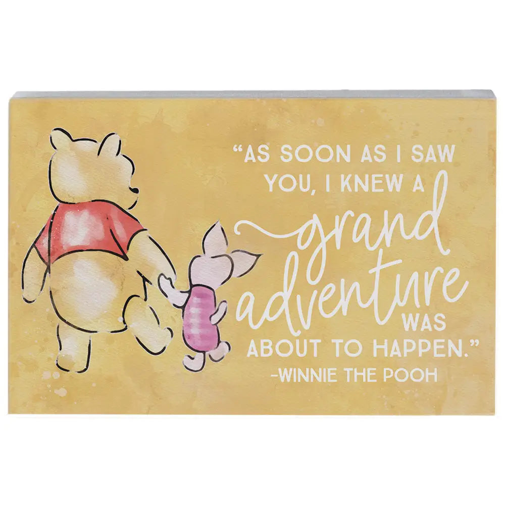 Pooh Piglet Adventure Wood Block Sign