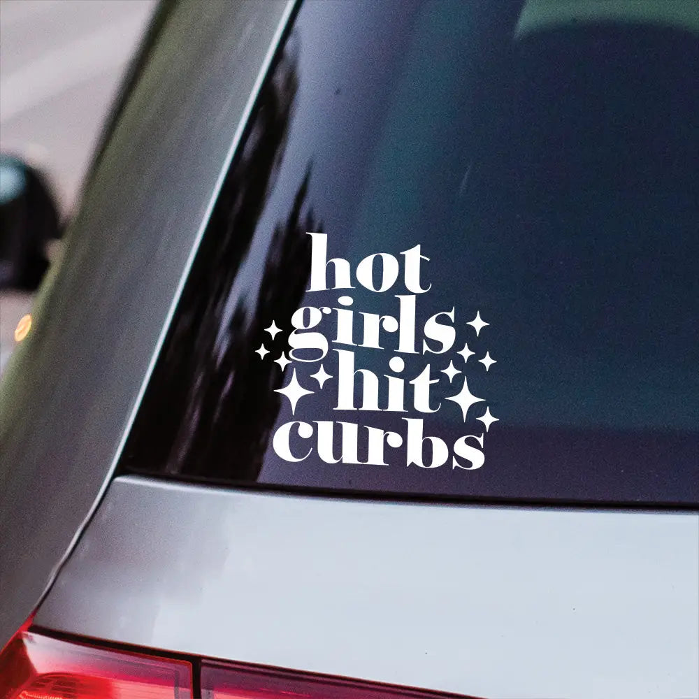Hot girls hit curbs vinyl decal