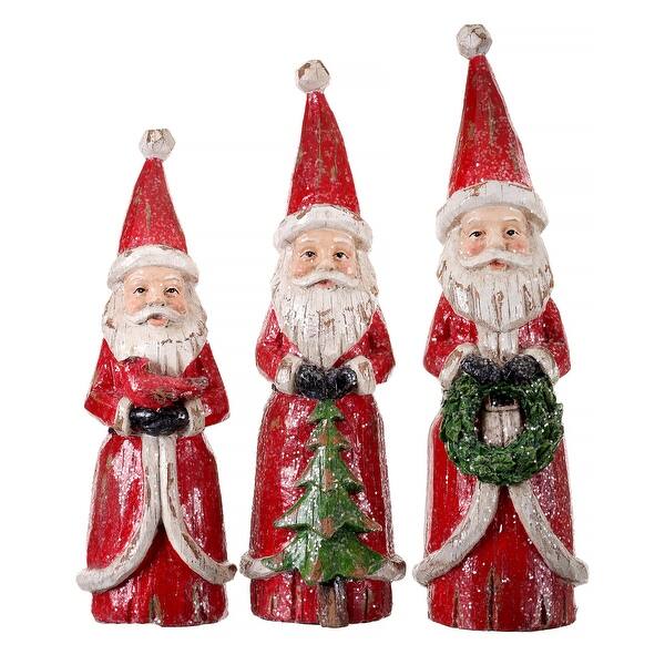 Wood Carved Santa - 3 Styles