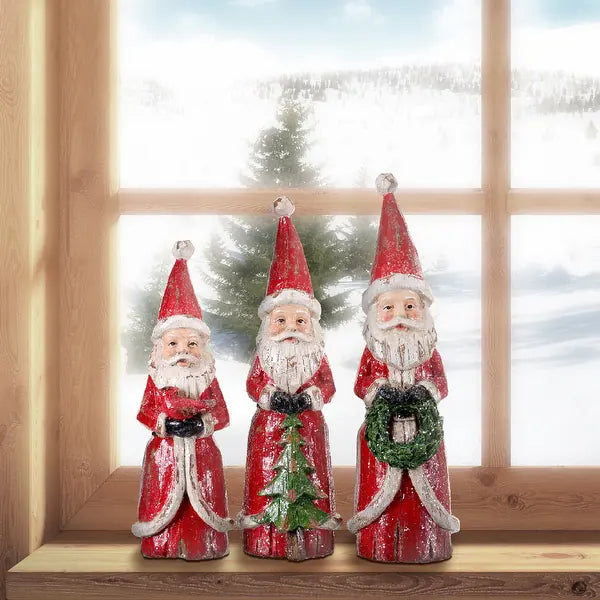 Wood Carved Santa - 3 Styles