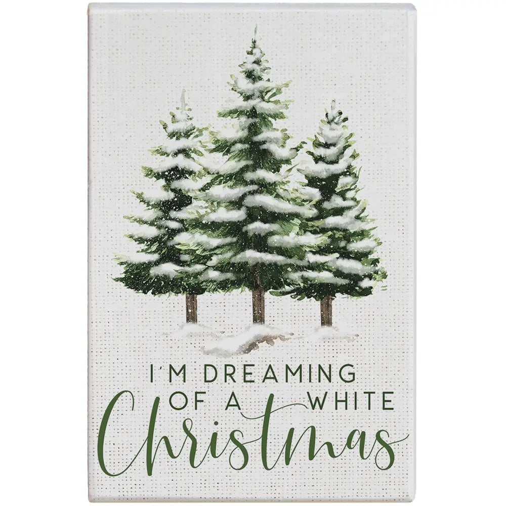 White Christmas Wood Block Sign