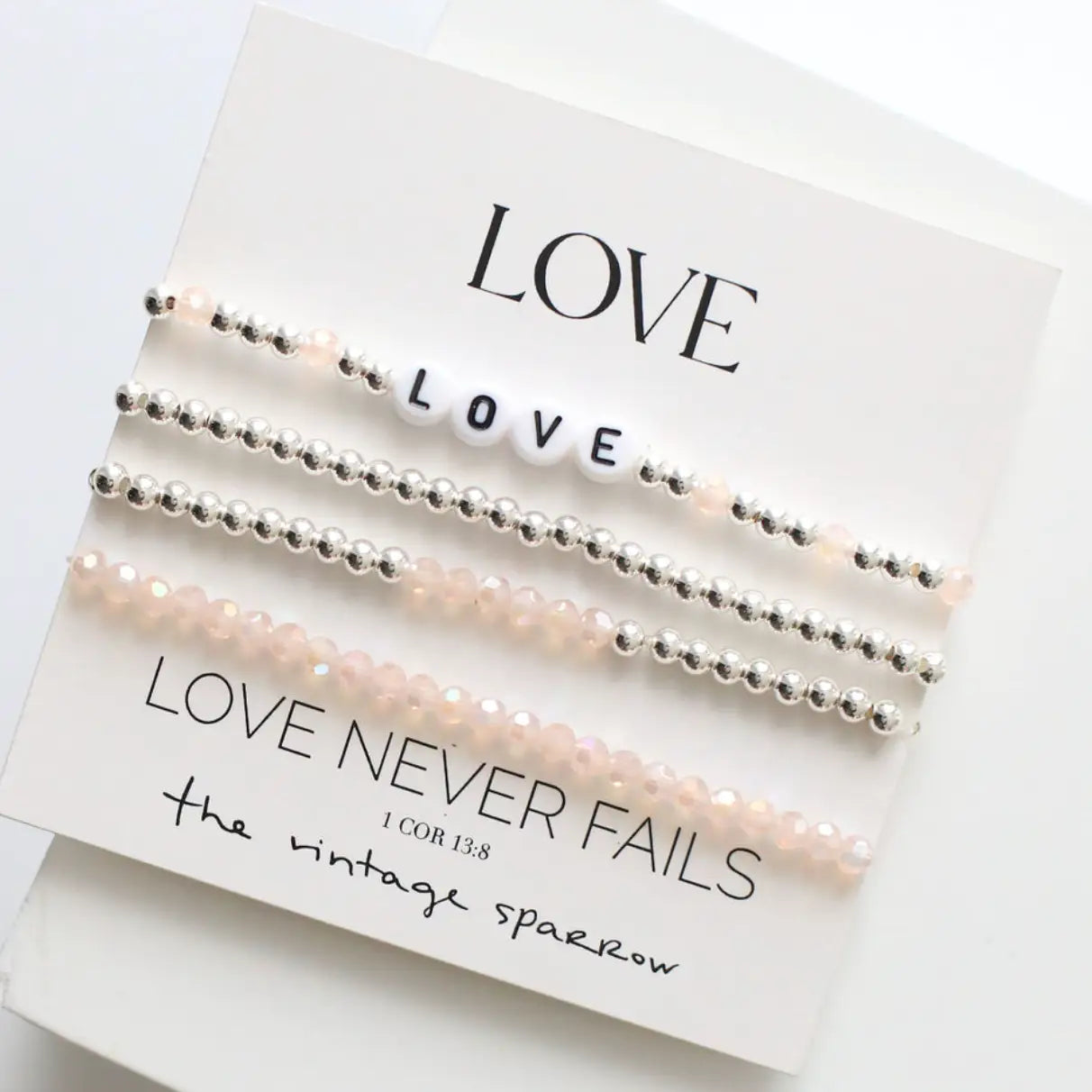 Love Silver Stack Bracelet Set