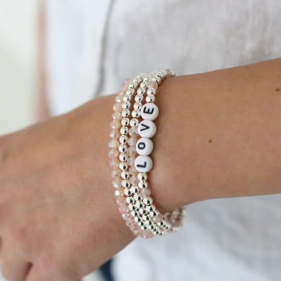 Love Silver Stack Bracelet Set