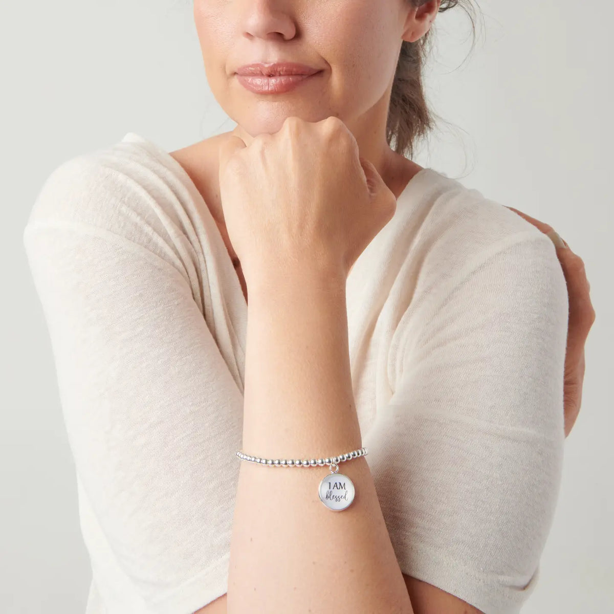 I Am Blessed Silver Bracelet