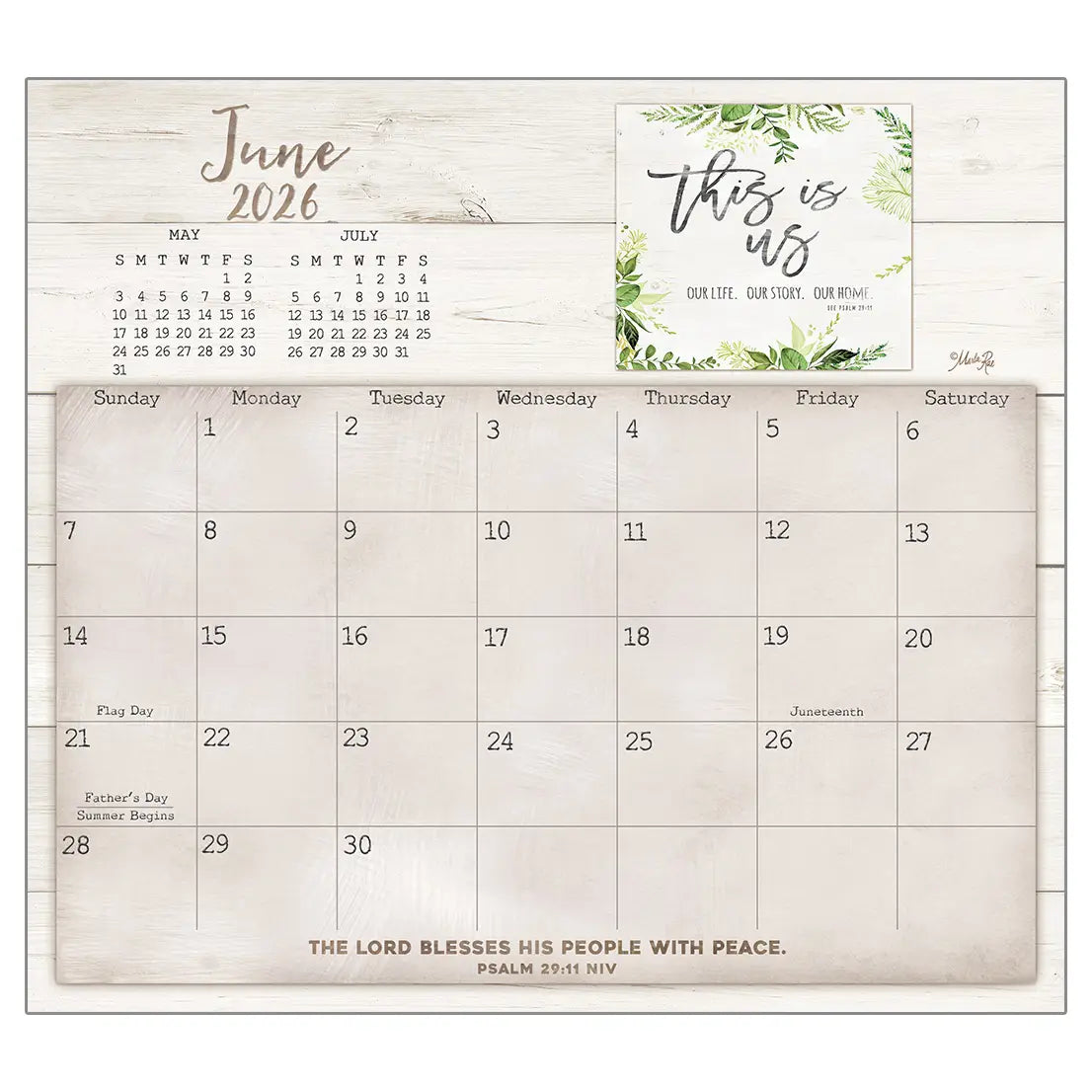 Faith and Family Magnetic 2026 Calendar Pad