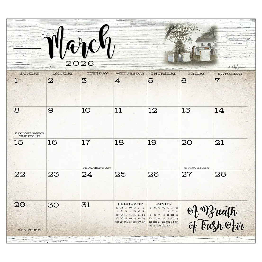 Farmhouse Magnetic 2026 Calendar Pad