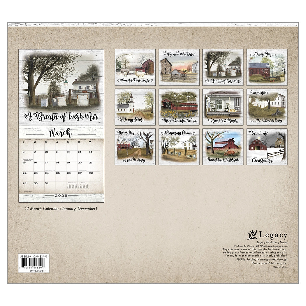 Farmhouse 2026 Wall Calendar