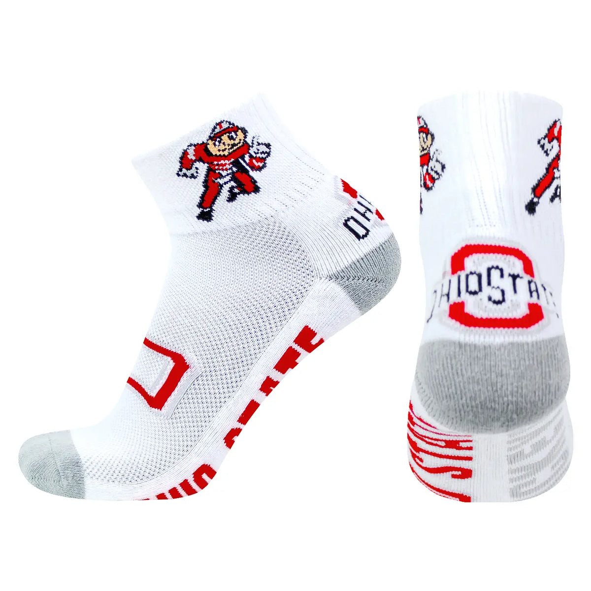 Ohio State Buckeyes White Quarter Socks