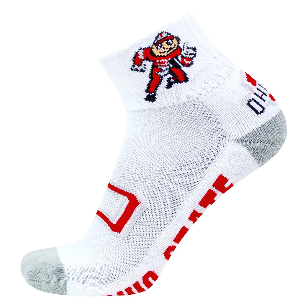 Ohio State Buckeyes White Quarter Socks