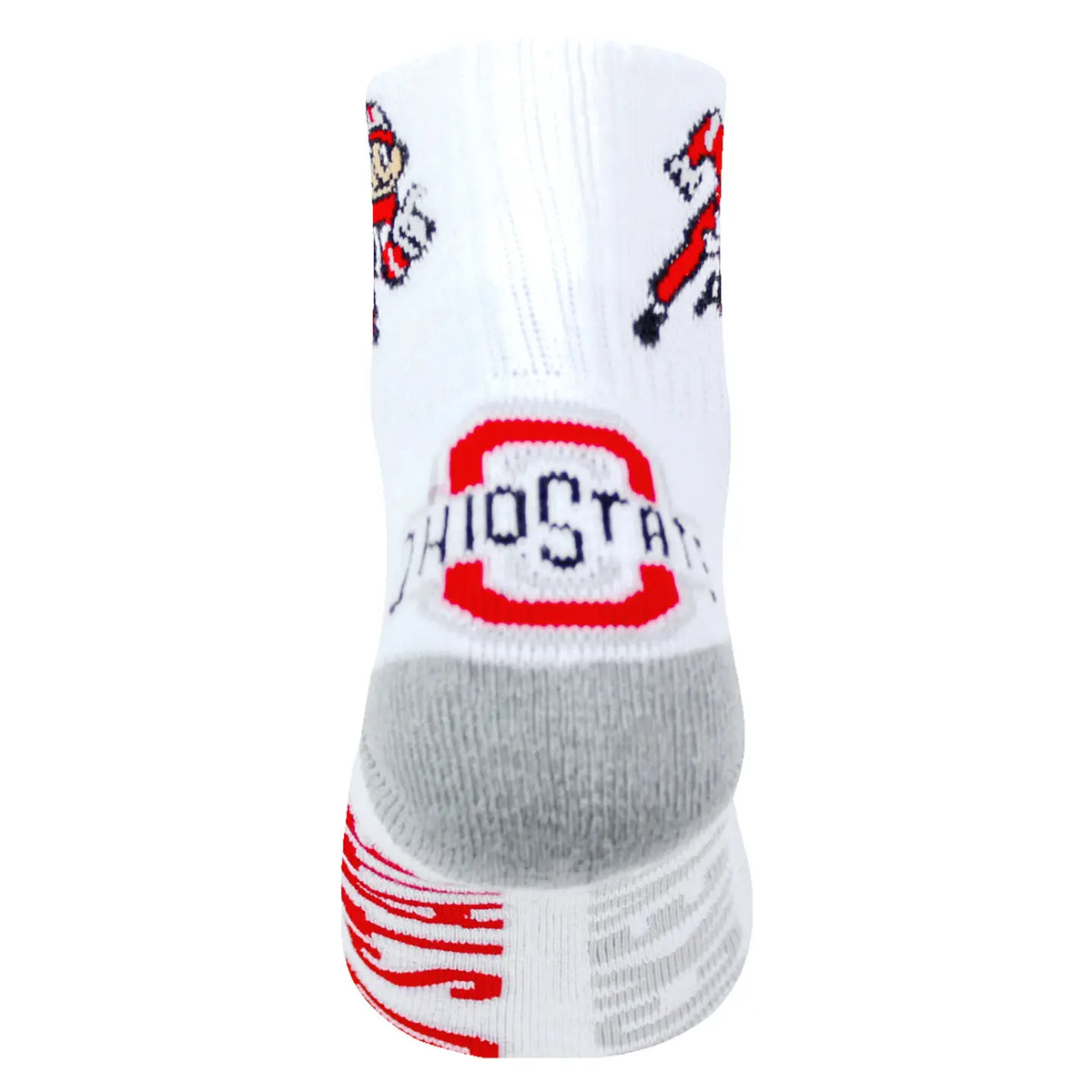 Ohio State Buckeyes White Quarter Socks