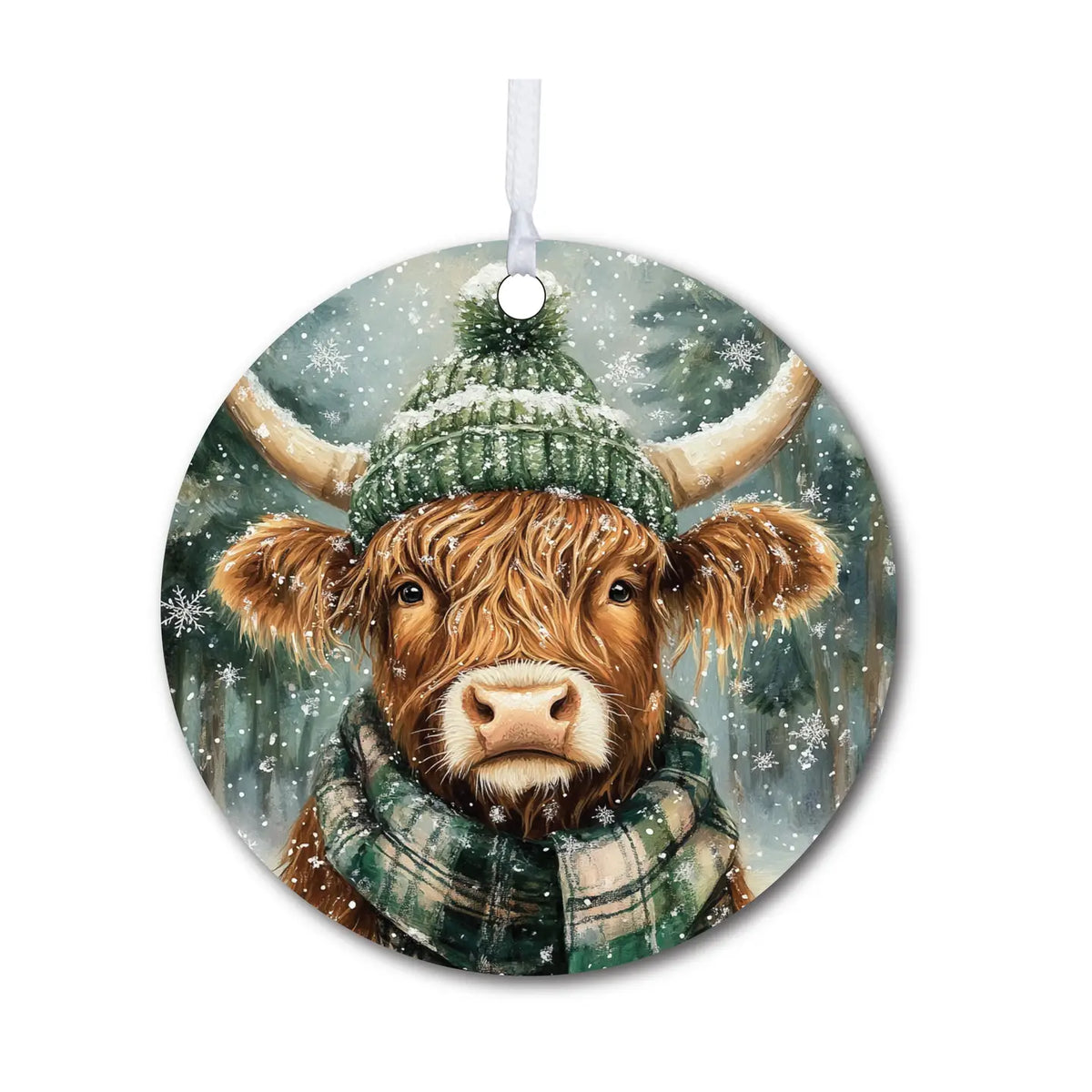 Highland Cow Winter Ornament