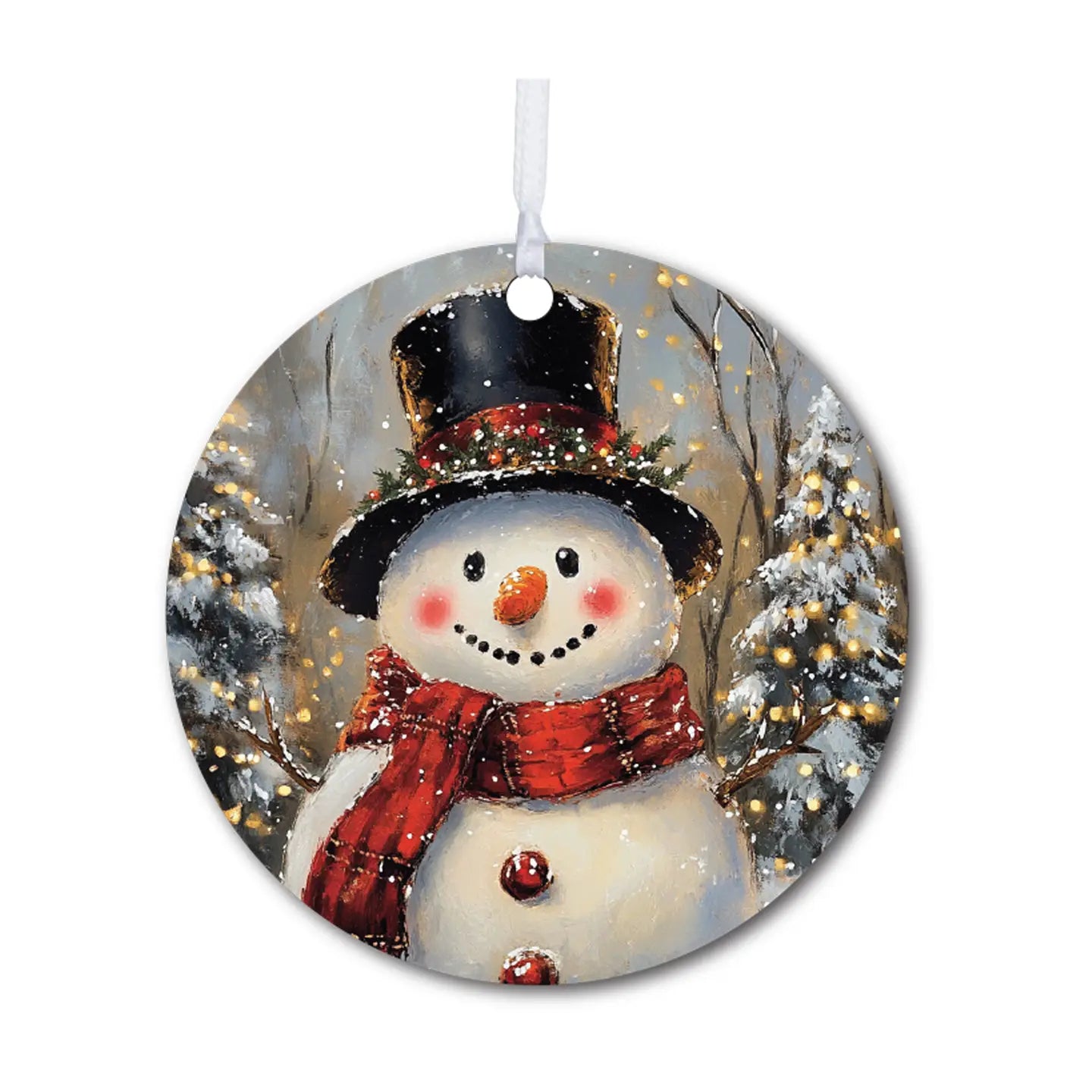 Snowman with Trees Ornament
