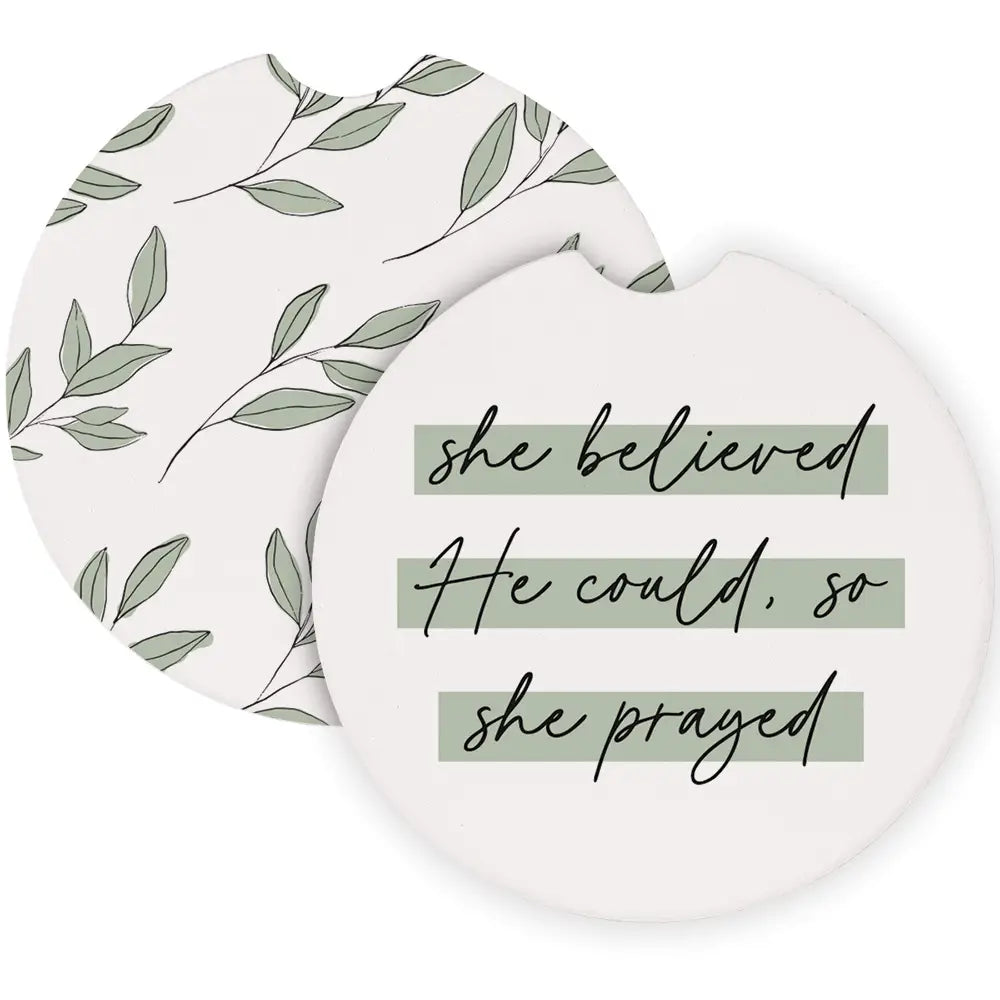 She Believed Car Coasters - Set of 2