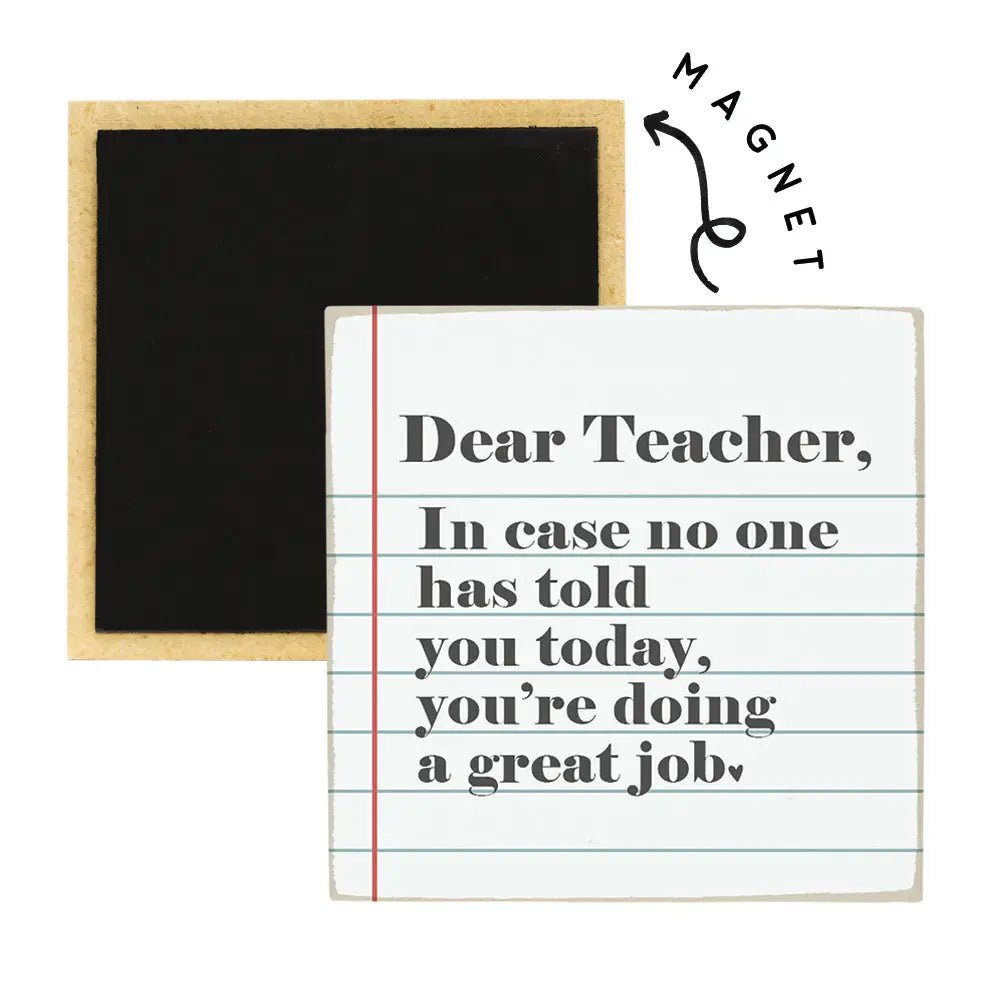 Dear Teacher Square Magnet
