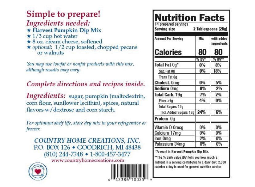 Harvest Pumpkin Dip Mix