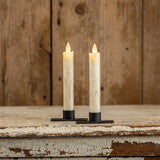 Moving Flame Cream Taper Candle - Set of 2