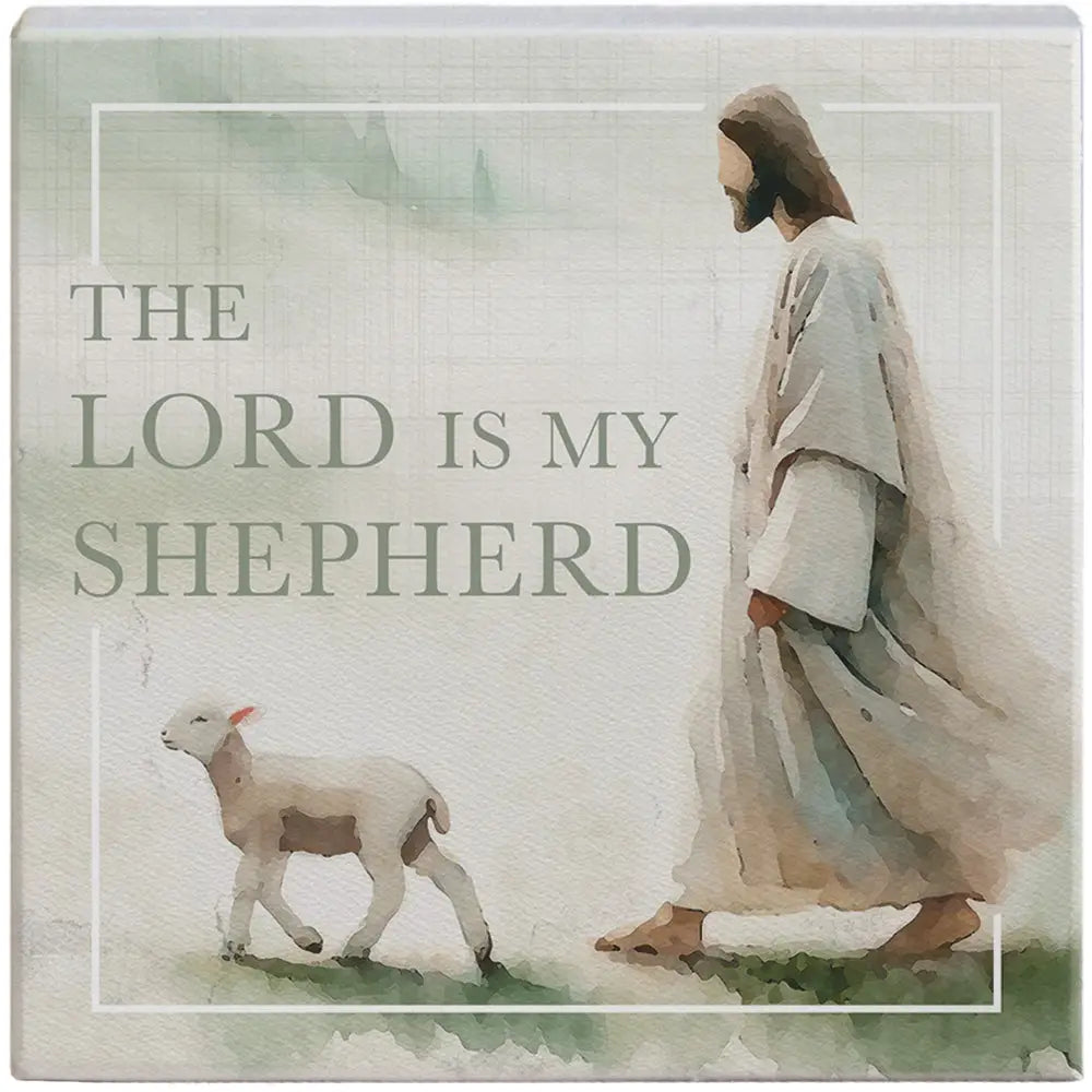 The Lord is my Shepherd Wood Block Sign