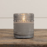Grey Dotted Glass 3D Flame Candle - 2 Sizes