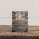 Grey Dotted Glass 3D Flame Candle - 2 Sizes