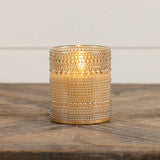Champagne Dotted Glass 3D Flame Candle