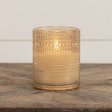 Champagne Dotted Glass 3D Flame Candle