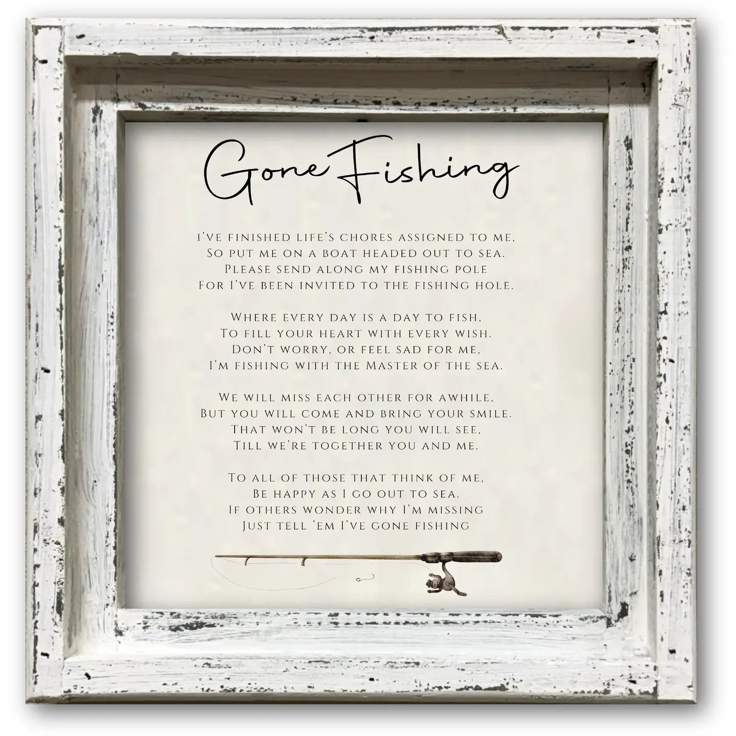Gone Fishing Framed Canvas