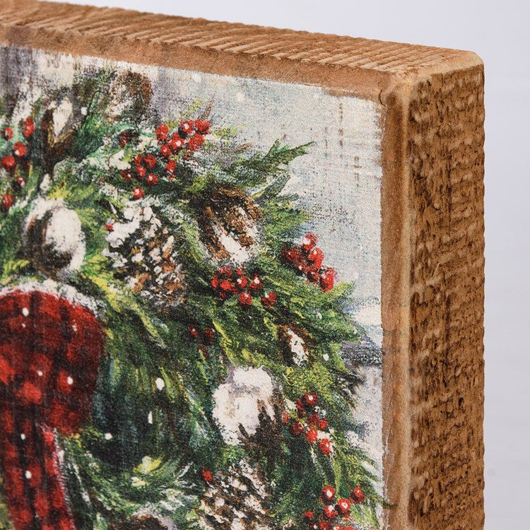 Winter Wreath Block Sign