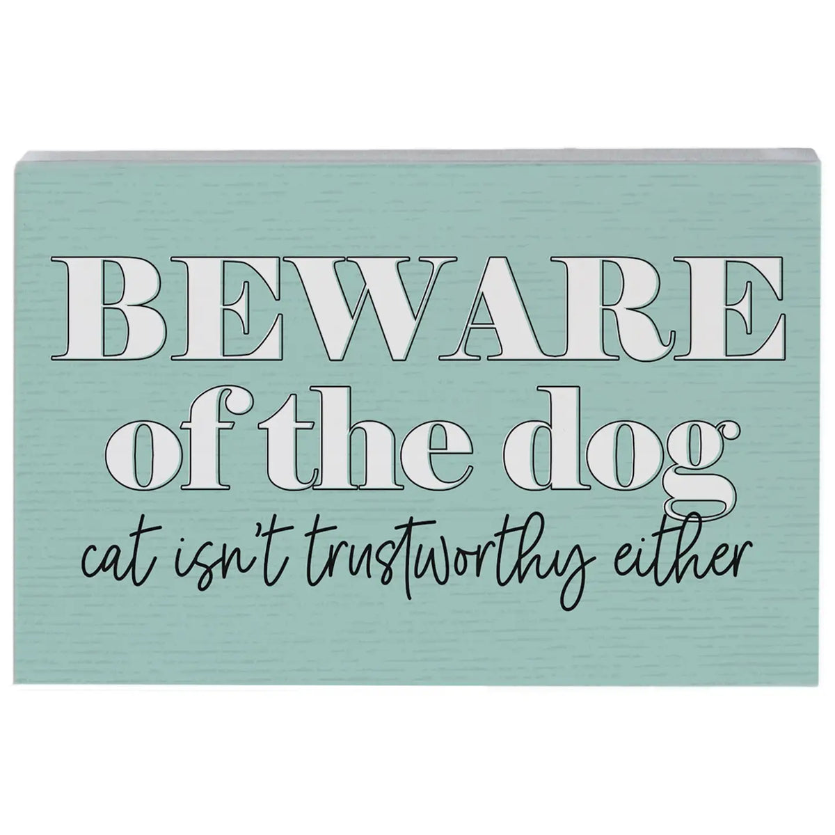 Beware of the Dog Wood Block Sign