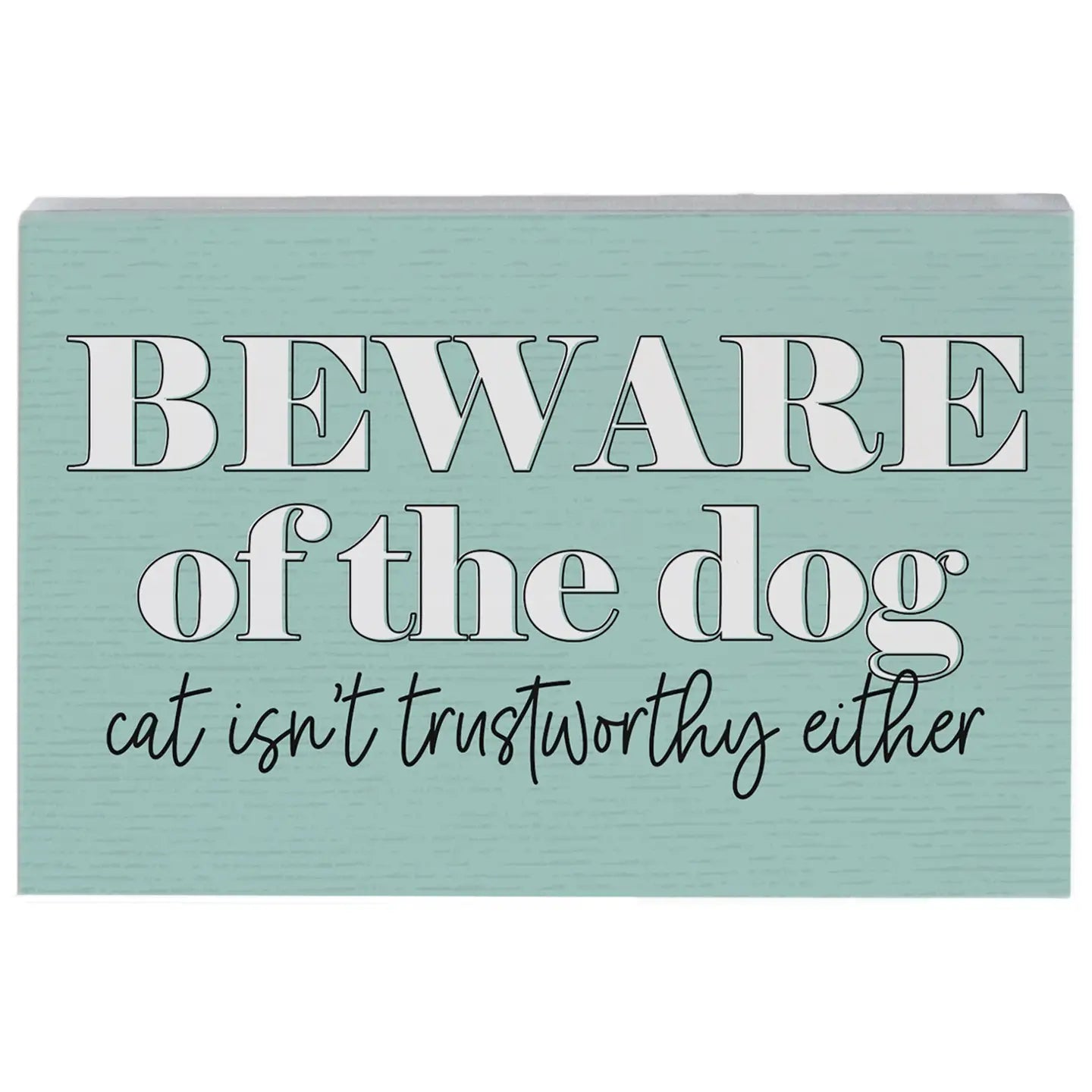 Beware of the Dog Wood Block Sign