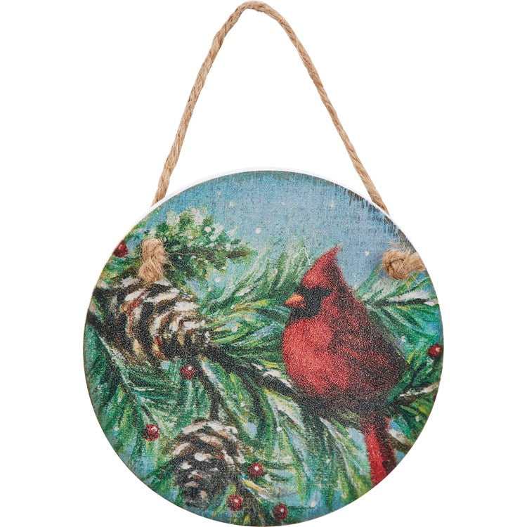 Round Cardinal Ornament