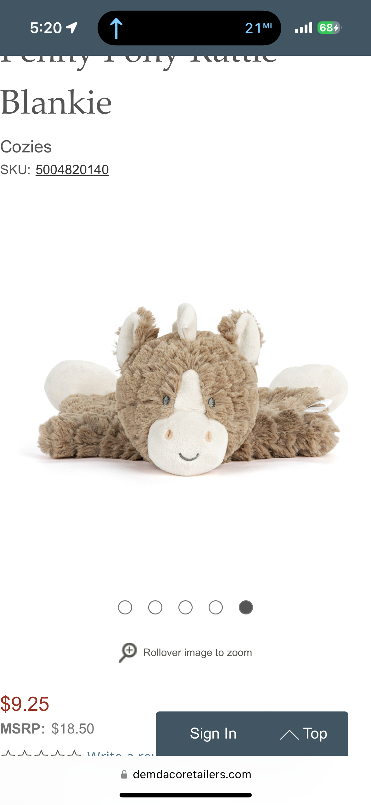 Penny Pony Rattle Blankie