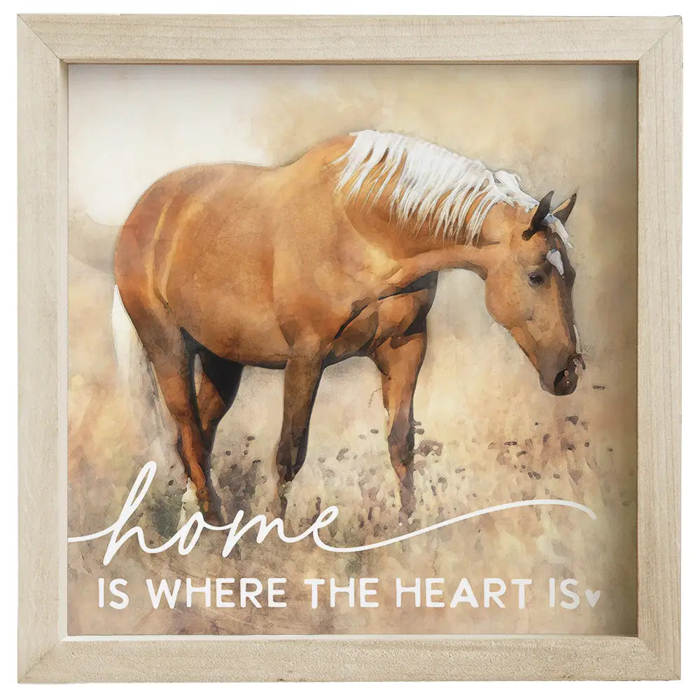 Home Heart Horse Framed Sign