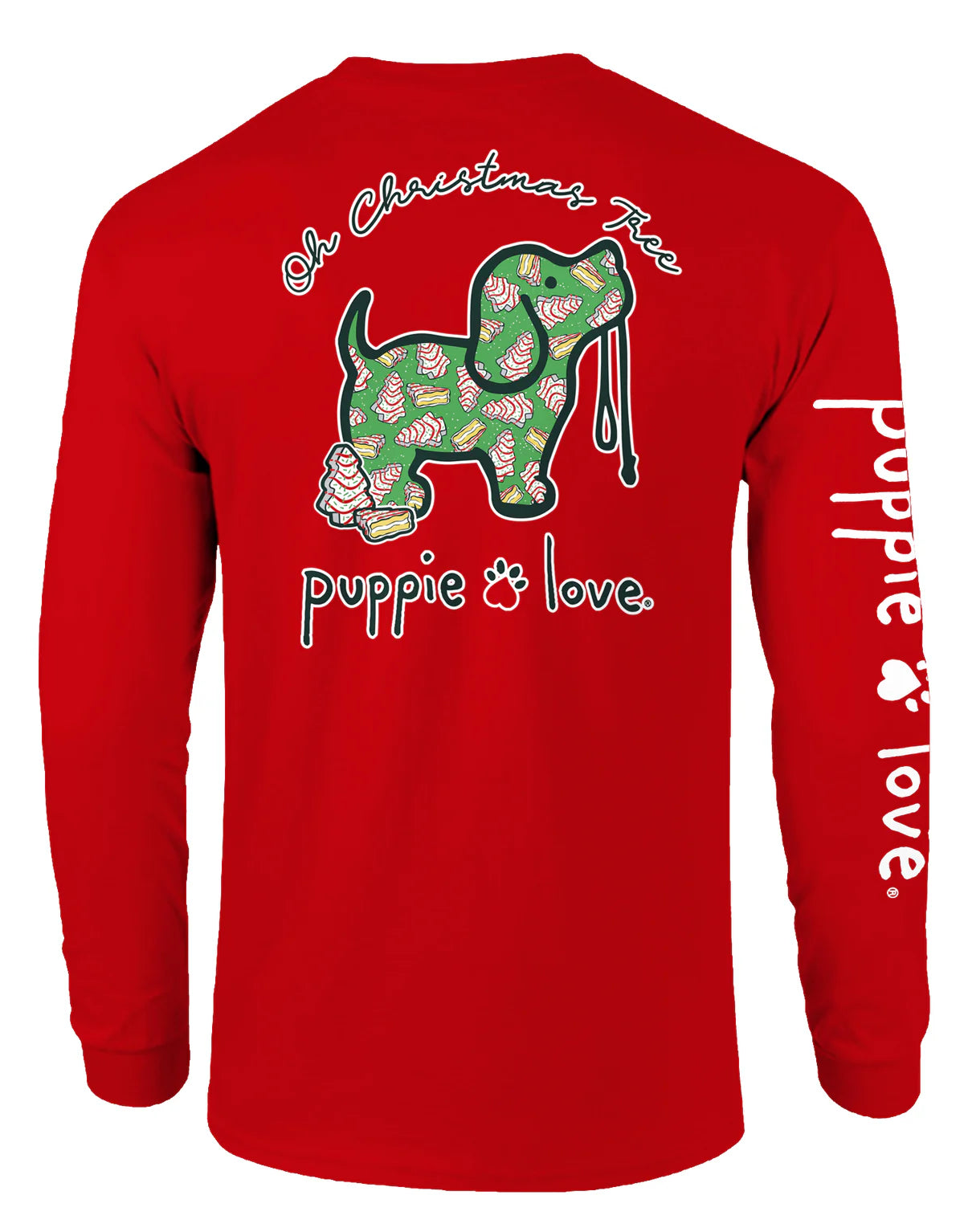 Puppie Love Tree Cake Pup Long Sleeve Tee
