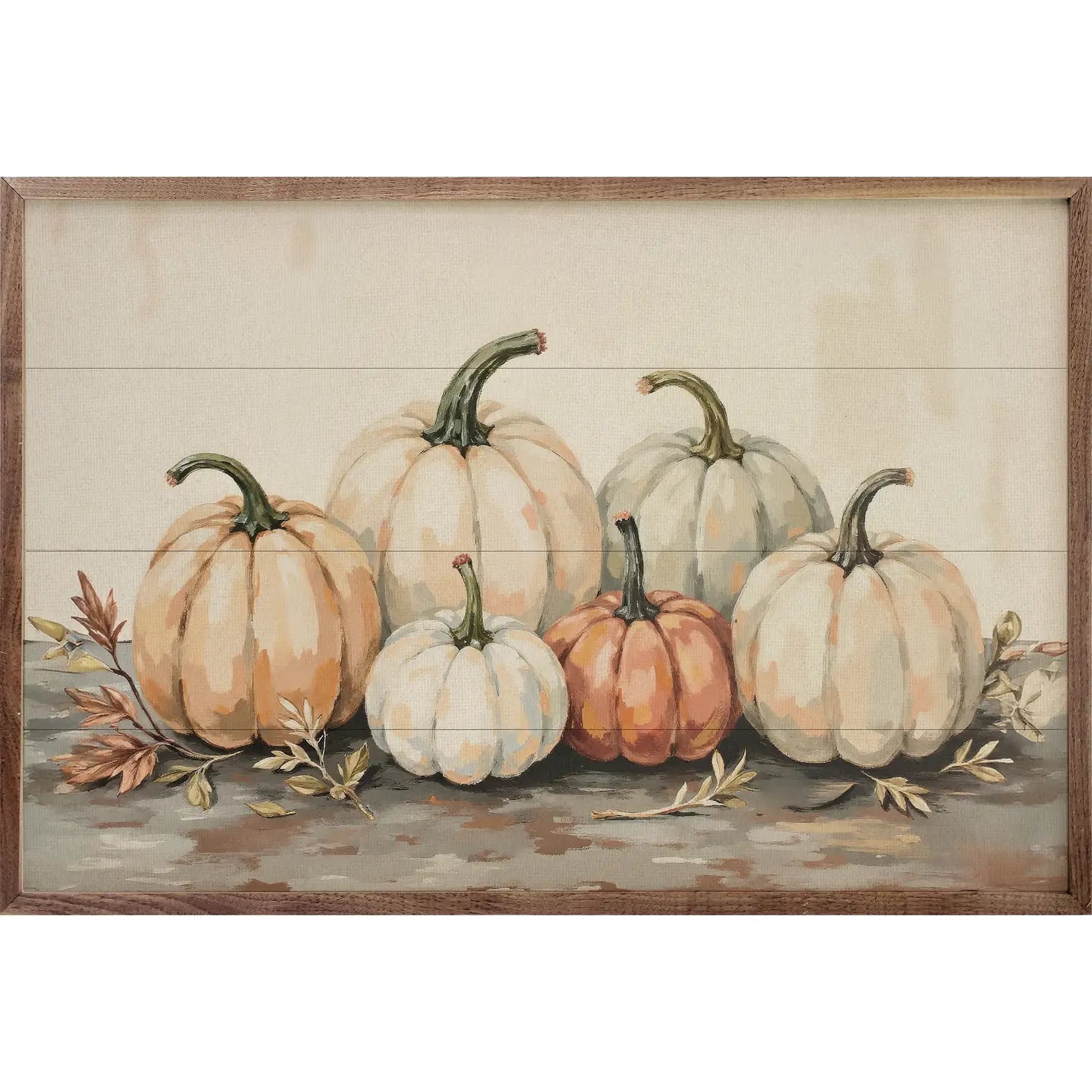 Gathered Pumpkins Framed Sign