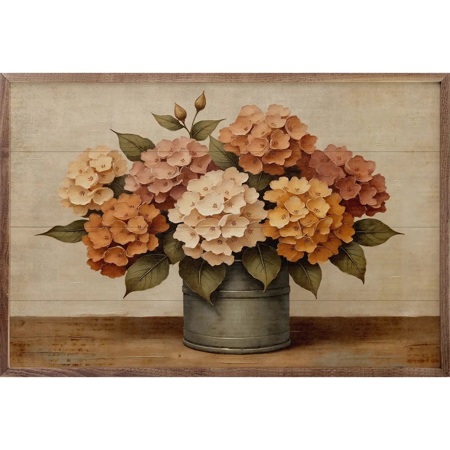 Hydrangea Fall Bouquet Framed Sign