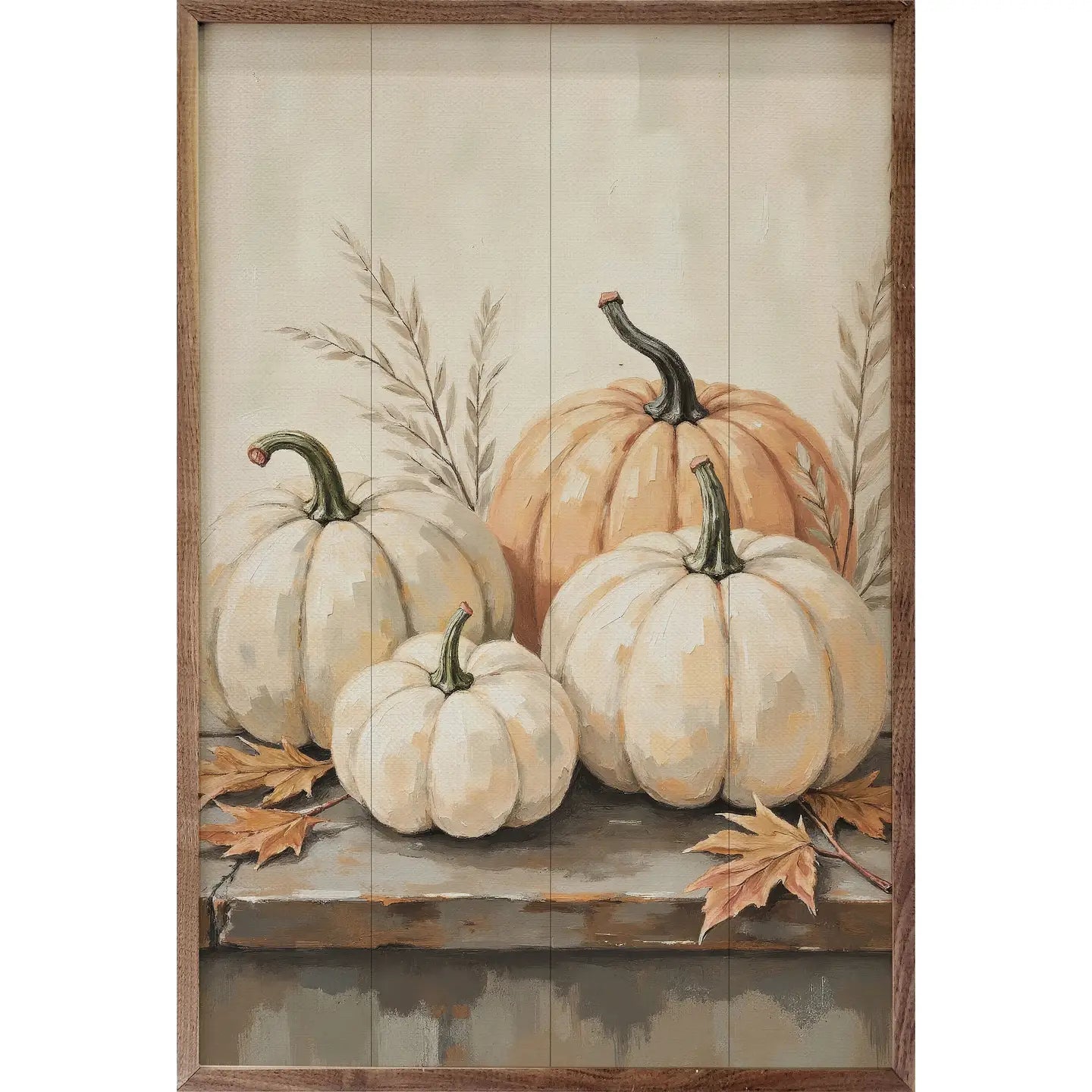 Pumpkins on Wood Framed Sign