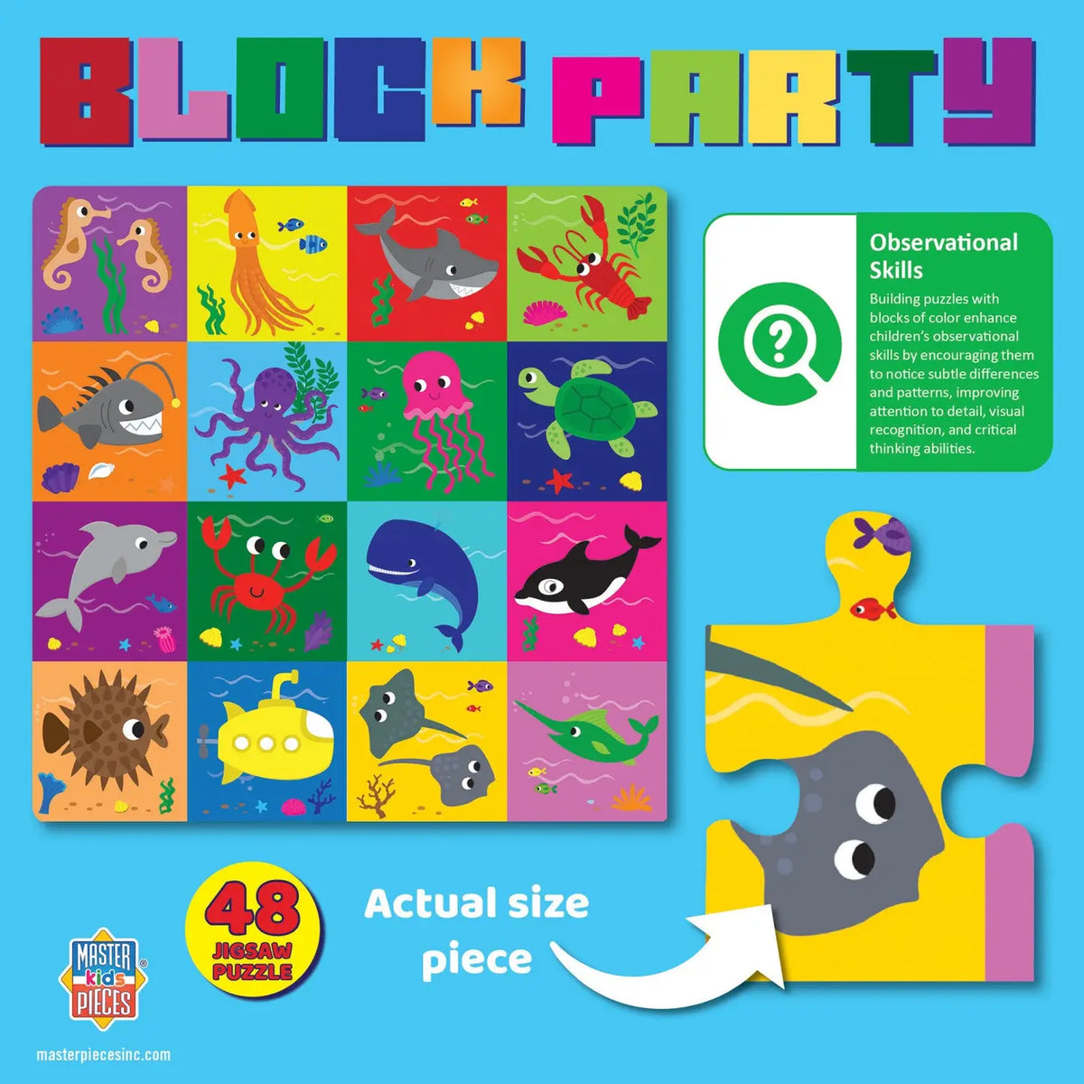 Block party - undersea 48 piece puzzle