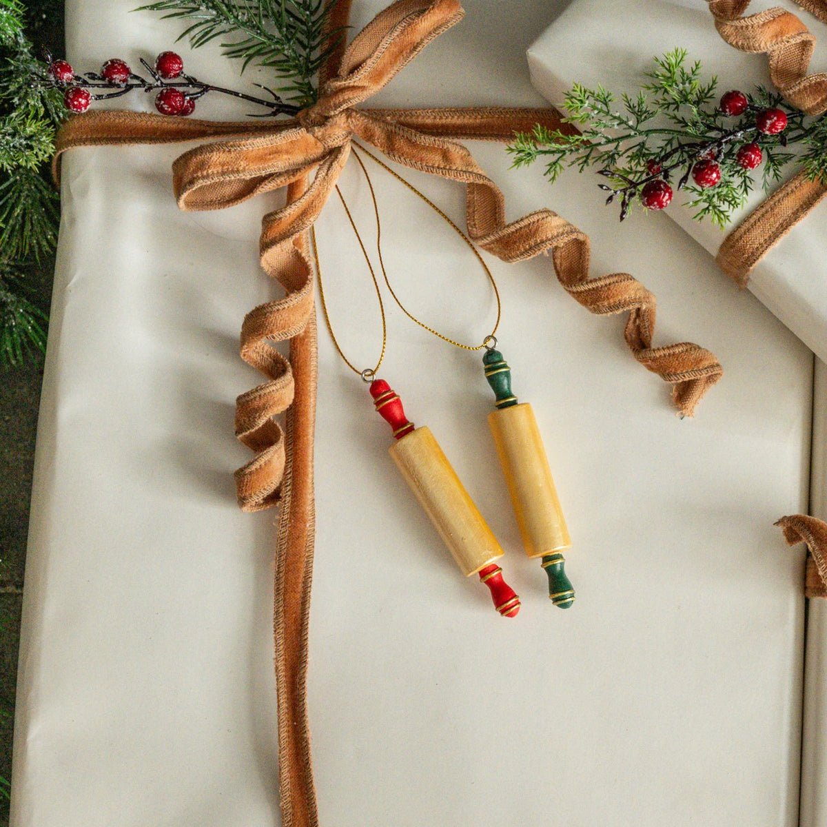 Rolling Pin Ornaments - Set of 2